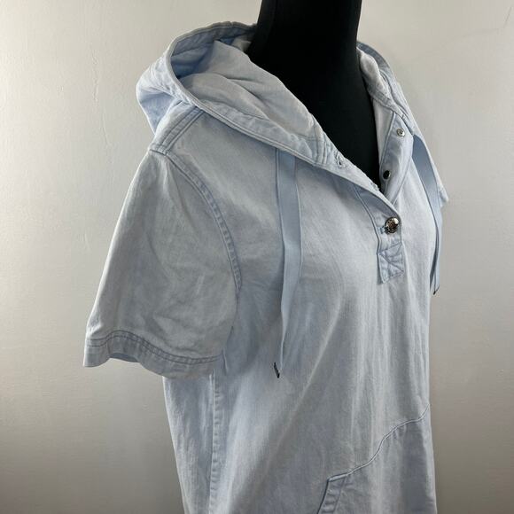 MARC BY MARC JACOBS Sunbleached Pale Indigo Cotton Short Sleeve Shirt Dress Sz M - Picture 7 of 10